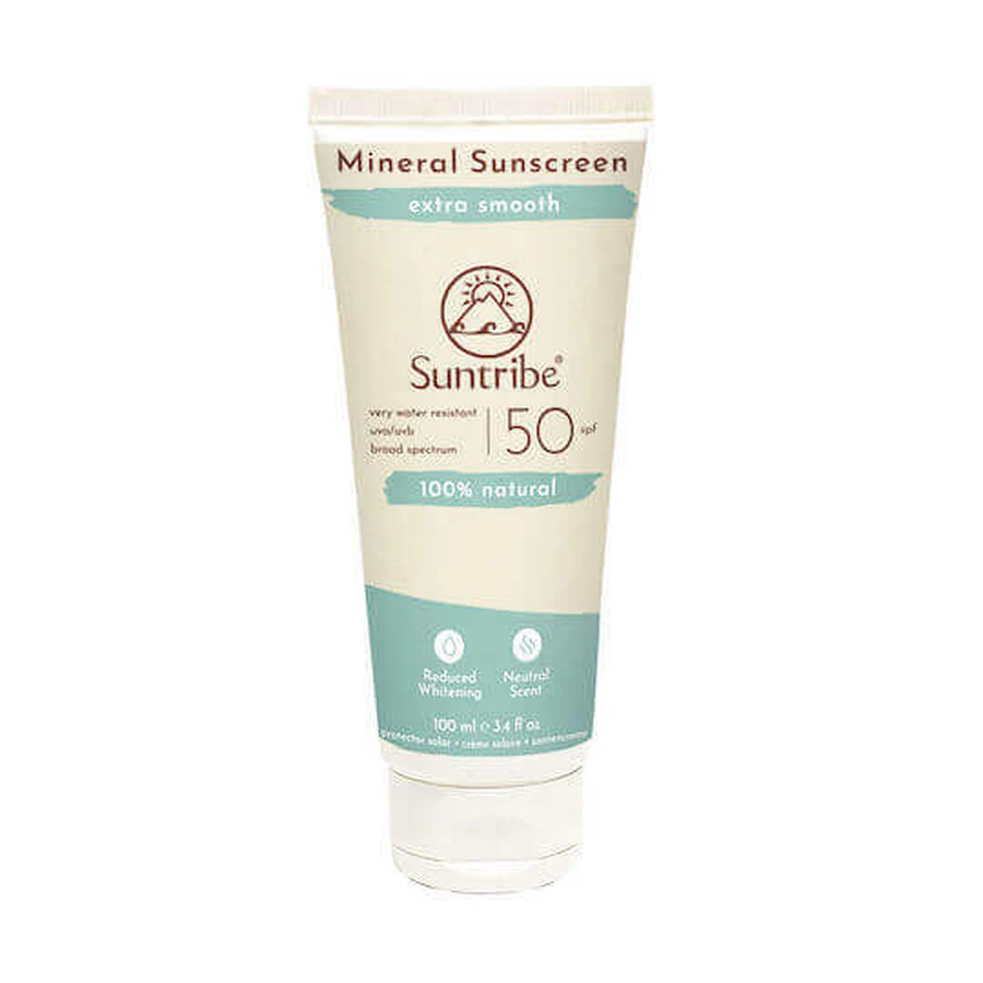 Suntribe 100% натуральный водостойкий минеральный крем для лица и тела SPF50 100 мл: цены и характеристики
