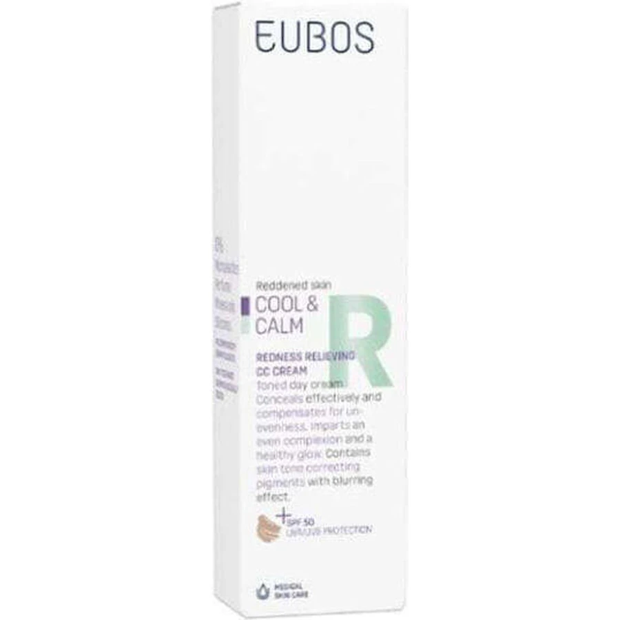 Eubos Cool & Calm Relieving CC Day Face Cream SPF50 Крем для лица против покраснений с пантенолом 30 мл: цены и характеристики
