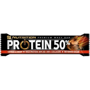 Go On Nutrition Premium Whey 50 батончиків з 50% протеїну зі смаком печива та крему 24x40гр