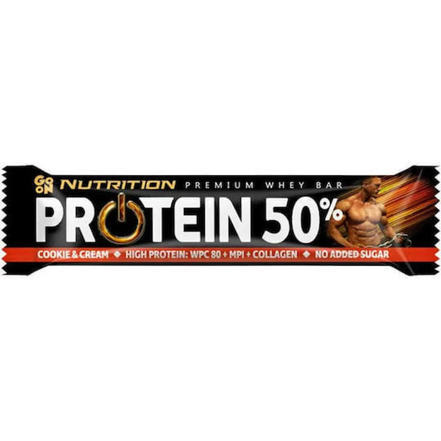 Go On Nutrition Premium Whey 50 батончиків з 50% протеїну зі смаком печива та крему 24x40гр: ціни та характеристики