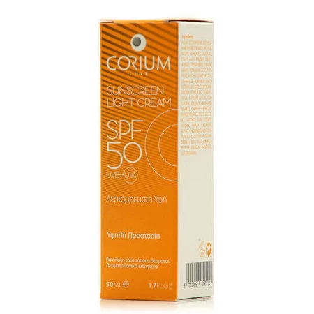 Кориум Лайн Легкий солнцезащитный крем с матовым эффектом для лица SPF50 50 мл: цены и характеристики