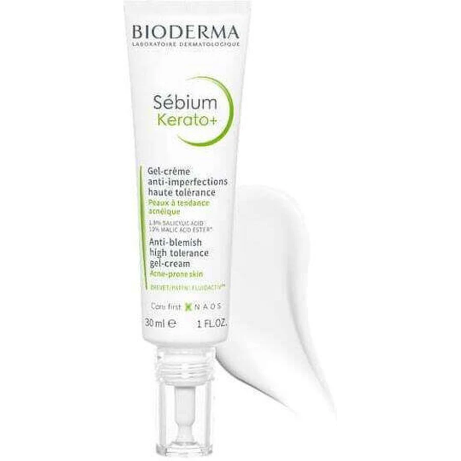 Денний гель-крем для обличчя Sebium Sebium Kerato+ проти прищів та акне 30 мл від BioDerma Sebium Kerato+: ціни та характеристики
