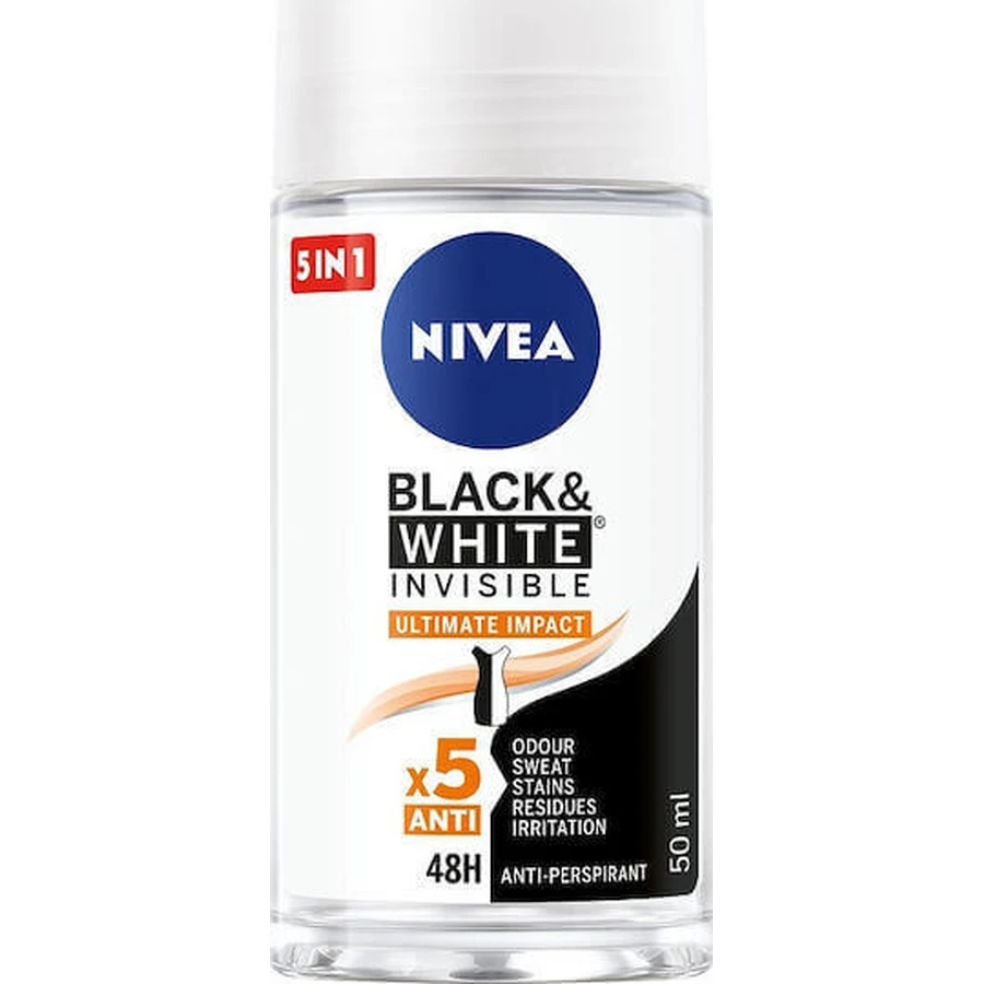 Nivea Nivea Black & White Invisible Invisible Ultimate Impact Антиперспирант-дезодорант 48h Roll-On 50ml: цены и характеристики