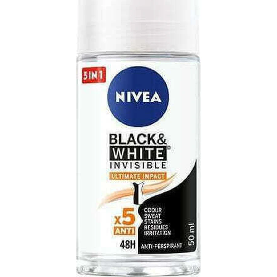 Nivea Nivea Black & White Invisible Invisible Ultimate Impact Антиперспирант-дезодорант 48h Roll-On 50ml: цены и характеристики