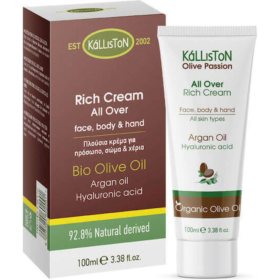 Kalliston Bio Olive Oil All Over Moisturising Body Cream with Hyaluronic Acid 100ml: цены и характеристики
