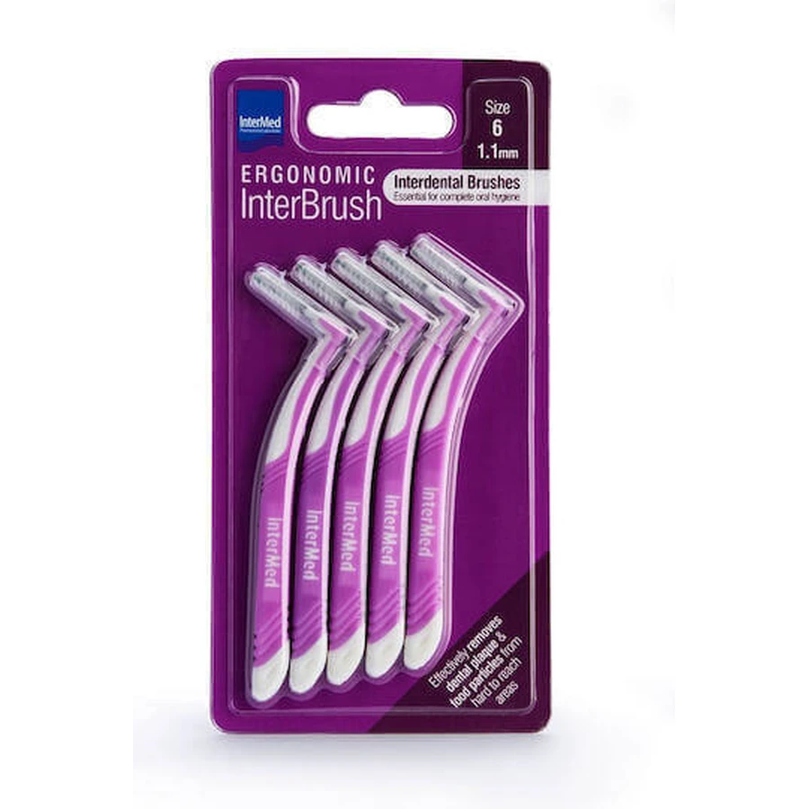 InterMed Ергономічні міжзубні щітки InterBrush 1,1 мм фіолетові 4шт: ціни та характеристики