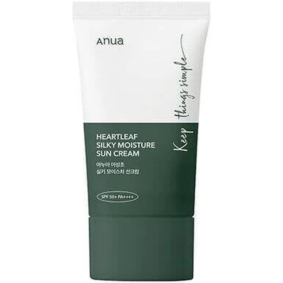 Anua Heartleaf Silky Moisture Sunscreen 50ml Легкий крем с высокой степенью защиты от солнца: цены и характеристики
