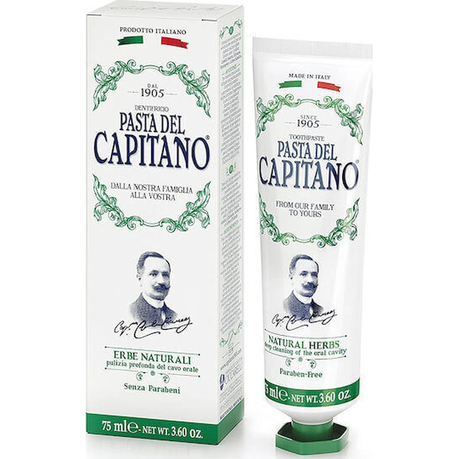 Pasta del Capitano Natural Herbs Трав'яна зубна паста від зубного нальоту Трави для глибокого очищення 75мл: ціни та характеристики
