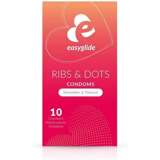 Easyglide Презерватив Ribs & Dots Презерватив Ribbed Natural 10шт