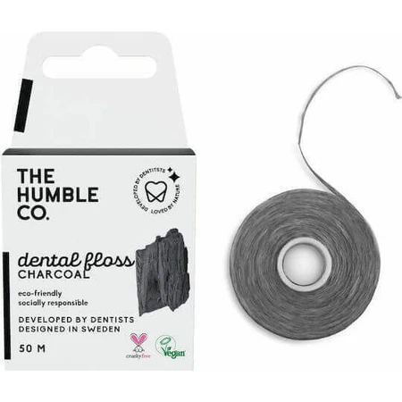 The Humble Co. Натуральная угольная зубная нить со вкусом мяты 50м 1шт: цены и характеристики
