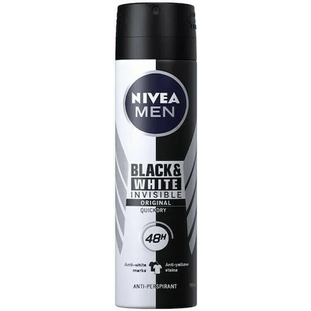 Nivea Men Invisible for Black & White дезодорант-антиспірант-спрей 48 год дезодорант-спрей 150 мл: ціни та характеристики