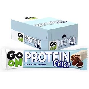 Go On Nutrition Протеиновые хрустящие батончики с 21% белка и вкусом печенья Карамель 24x50 гр.