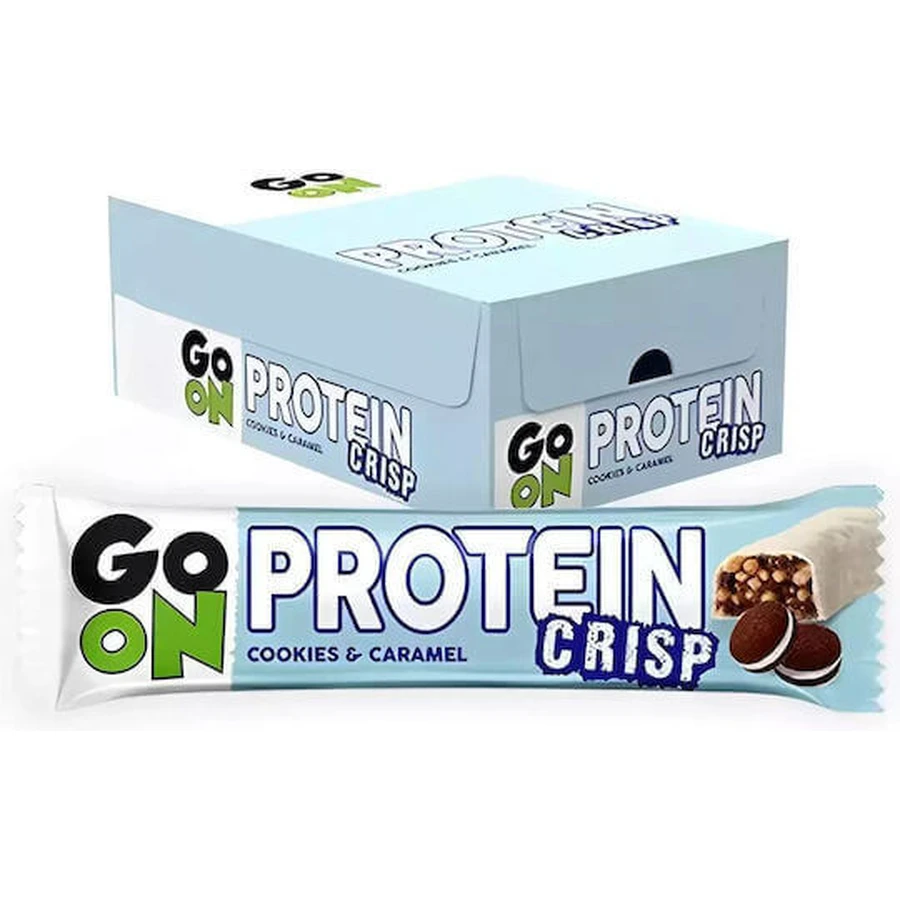 Go On Nutrition Протеїнові хрусткі батончики з 21% білка та смаком печива карамелі 24x50гр: ціни та характеристики