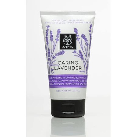 Apivita Caring Lavender Зволожуючий крем для тіла з ароматом лаванди для сухої та чутливої шкіри 150 мл: ціни та характеристики