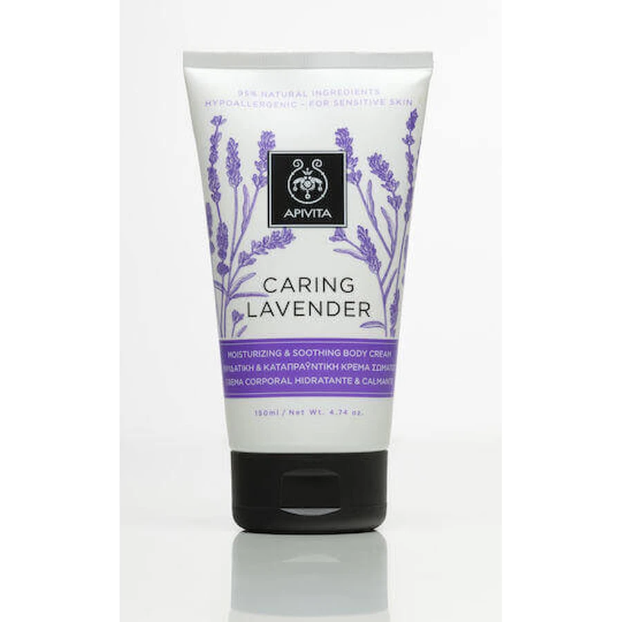 Apivita Caring Lavender Зволожуючий крем для тіла з ароматом лаванди для сухої та чутливої шкіри 150 мл: ціни та характеристики