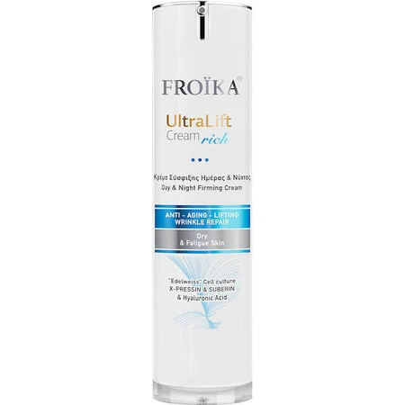 Froika UltraLift Rich 24H Увлажняющий и антивозрастной крем для лица с гиалуроновой кислотой и пептидами 40 мл: цены и характеристики