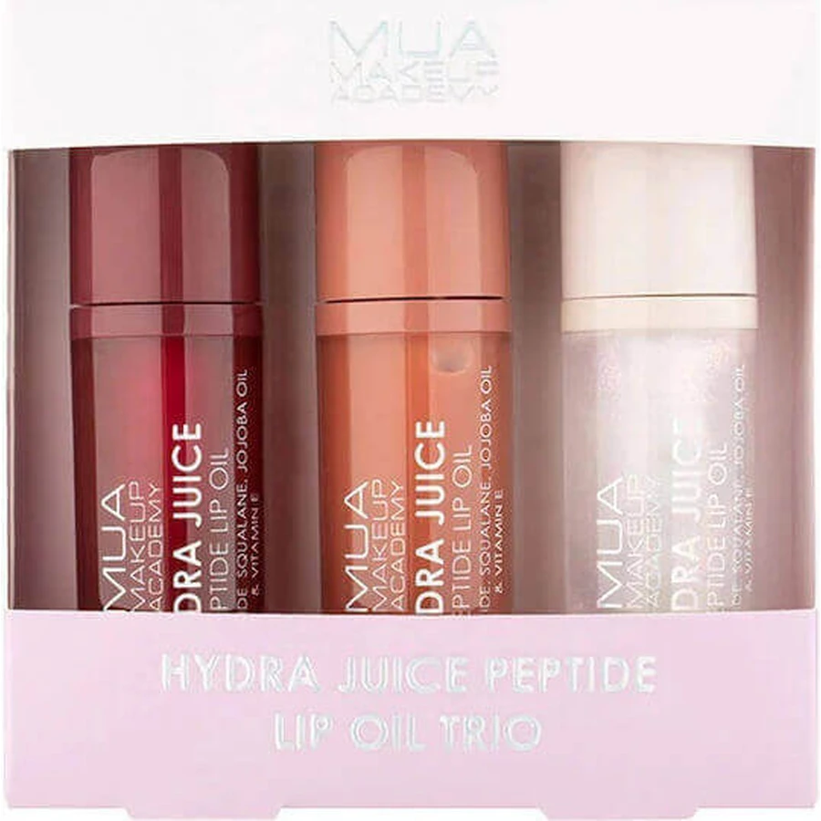 Набір пептидів для губ MUA Hydra Juice Peptide Set Олія для губ Вишневий поцілунок, Цукровий кокос, Сердечний гун 21 мл: ціни та характеристики