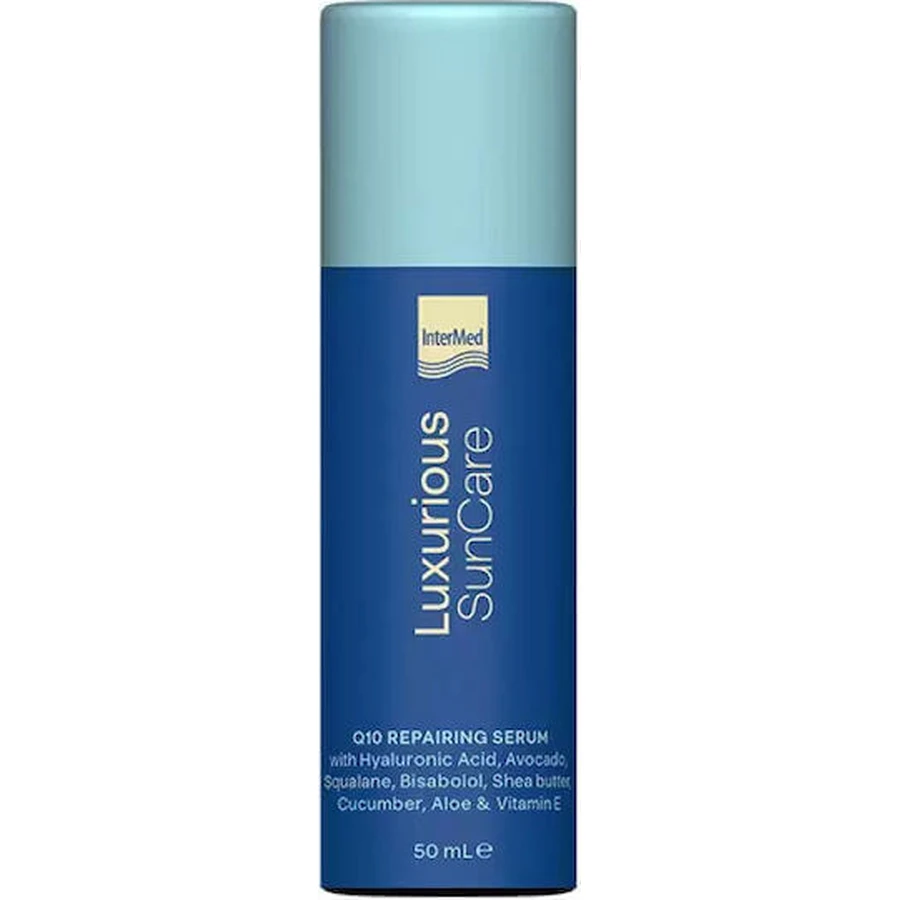 InterMed Luxurious Suncare Антиоксидантний зволожуючий лосьйон для обличчя та тіла після пляжу з ромашкою та термальною водою 50мл Спрей для обличчя та тіла з ромашкою та термальною водою 50мл: ціни та характеристики