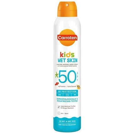 Морквяний крем-спрей для вологої шкіри Wet Skin 3D Захист Водостійкий дитячий сонцезахисний крем-спрей SPF50 200 мл 8571051996: ціни та характеристики