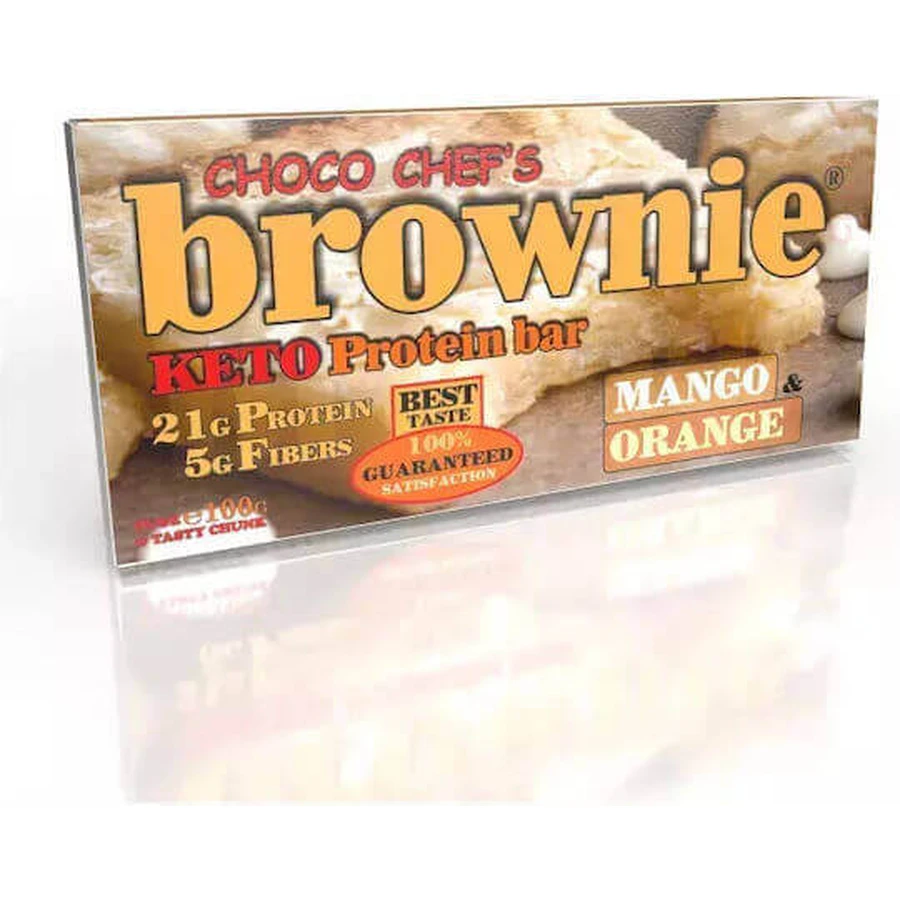 Кето-батончик Fit & Shape Choco Chef's Brownie с 21 г белка и вкусом апельсинового манго 100 г: цены и характеристики