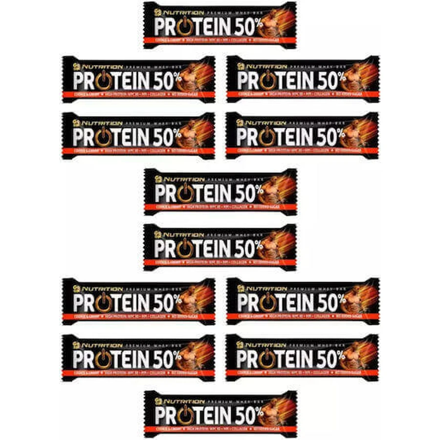 Go On Nutrition Premium Whey 50 Whey 50 батончиків з 50% протеїну зі смаком печива та крему 12x40гр: ціни та характеристики