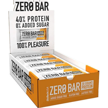 Biotech USA Zero Bar з нативним сироватковим ізолятом батончики з 40% протеїну та смаком шоколадної карамелі 20x50гр: ціни та характеристики