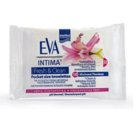 InterMed Eva Intima Fresh & Clean Eva Intima Fresh & Clean Pocket Size Pocket Size Towelettes Wipes 10pcs: цены и характеристики