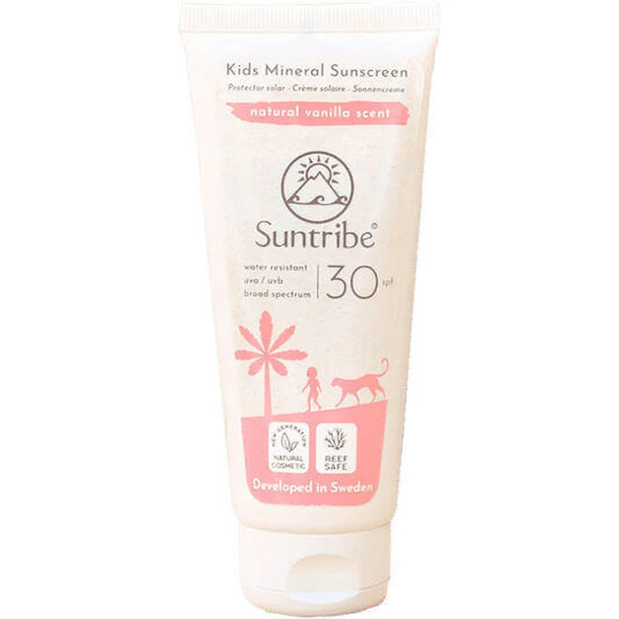 Suntribe Водостійкий дитячий сонцезахисний крем-емульсія SPF30 100мл Ваніль: ціни та характеристики