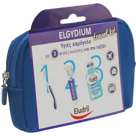 Elgydium Eludril Travel Kit Зубна паста 50 мл, зубна щітка та ополіскувач для порожнини рота: ціни та характеристики