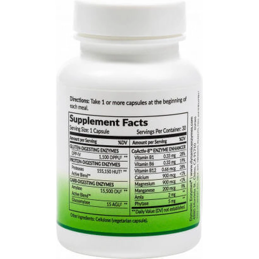 Dynamic Enzymes EAT E-Z Gluten Plus Gluten Free 30 растительных капсул: цены и характеристики