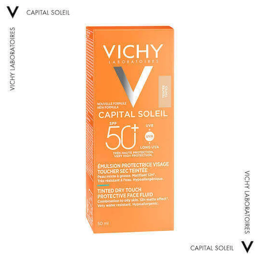 Vichy BB матуючий водостійкий сонцезахисний крем для обличчя SPF50 з пігментом для сухого дотику 50 мл: ціни та характеристики