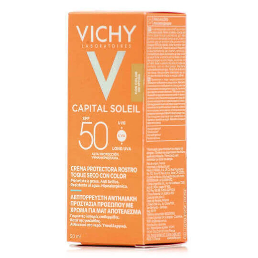 Vichy BB матуючий водостійкий сонцезахисний крем для обличчя SPF50 з пігментом для сухого дотику 50 мл: ціни та характеристики