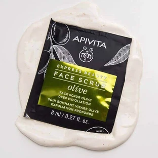 Apivita Express Beauty Глибокий відлущуючий оливковий скраб для обличчя 2*8 мл