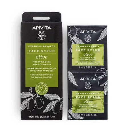 Apivita Express Beauty Глибокий відлущуючий оливковий скраб для обличчя 2*8 мл: ціни та характеристики