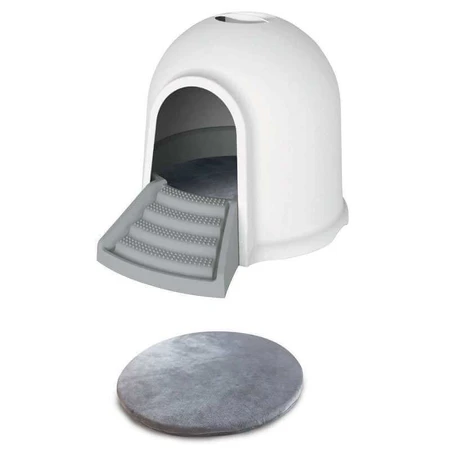 M-Pets Igloo 2in1 Cat Litter Box & Cat house Бокс Голку 2 в 1, будиночок та котячий туалет з вугільним фільтром, 45,7x59,7x43,2 см (Сірий): ціни та характеристики
