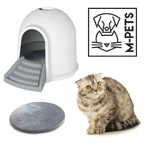 M-Pets Igloo 2in1 Cat Litter Box & Cat house Бокс Голку 2 в 1, будиночок та котячий туалет з вугільним фільтром, 45,7x59,7x43,2 см (Сірий): ціни та характеристики