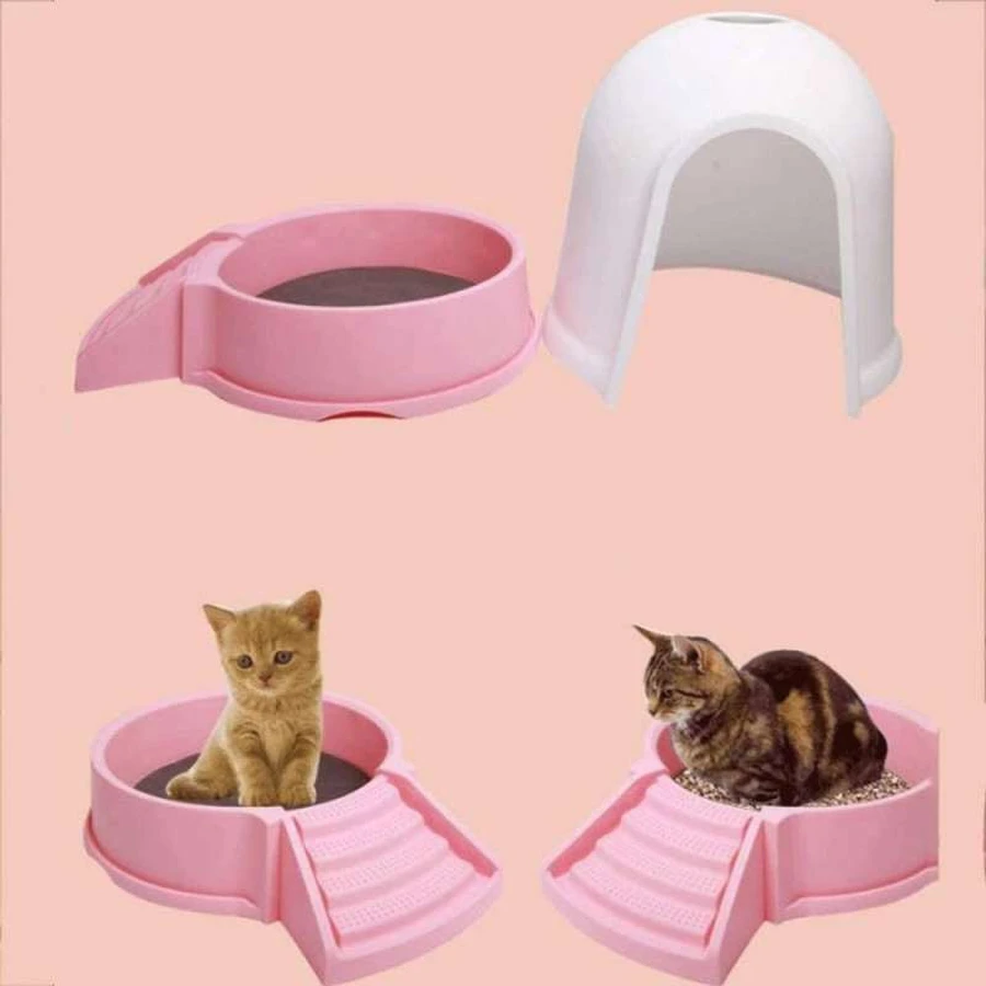 M-Pets Igloo 2in1 Cat Litter Box & Cat house Бокс Іглу 2 в 1, будиночок та котячий туалет з вугільним фільтром, 45,7x59,7x43,2 см (Рожевий): ціни та характеристики