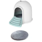 M-Pets Igloo 2in1 Cat Litter Box & Cat house Бокс Іглу 2 в 1, будиночок та котячий туалет з вугільним фільтром, 45,7x59,7x43,2 см (Блакитний): ціни та характеристики
