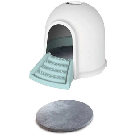 M-Pets Igloo 2in1 Cat Litter Box & Cat house Бокс Іглу 2 в 1, будиночок та котячий туалет з вугільним фільтром, 45,7x59,7x43,2 см (Блакитний): ціни та характеристики