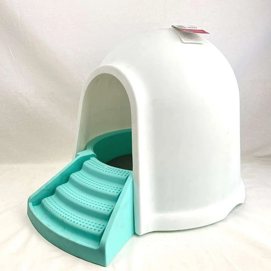 M-Pets Igloo 2in1 Cat Litter Box & Cat house Бокс Іглу 2 в 1, будиночок та котячий туалет з вугільним фільтром, 45,7x59,7x43,2 см (Блакитний): ціни та характеристики