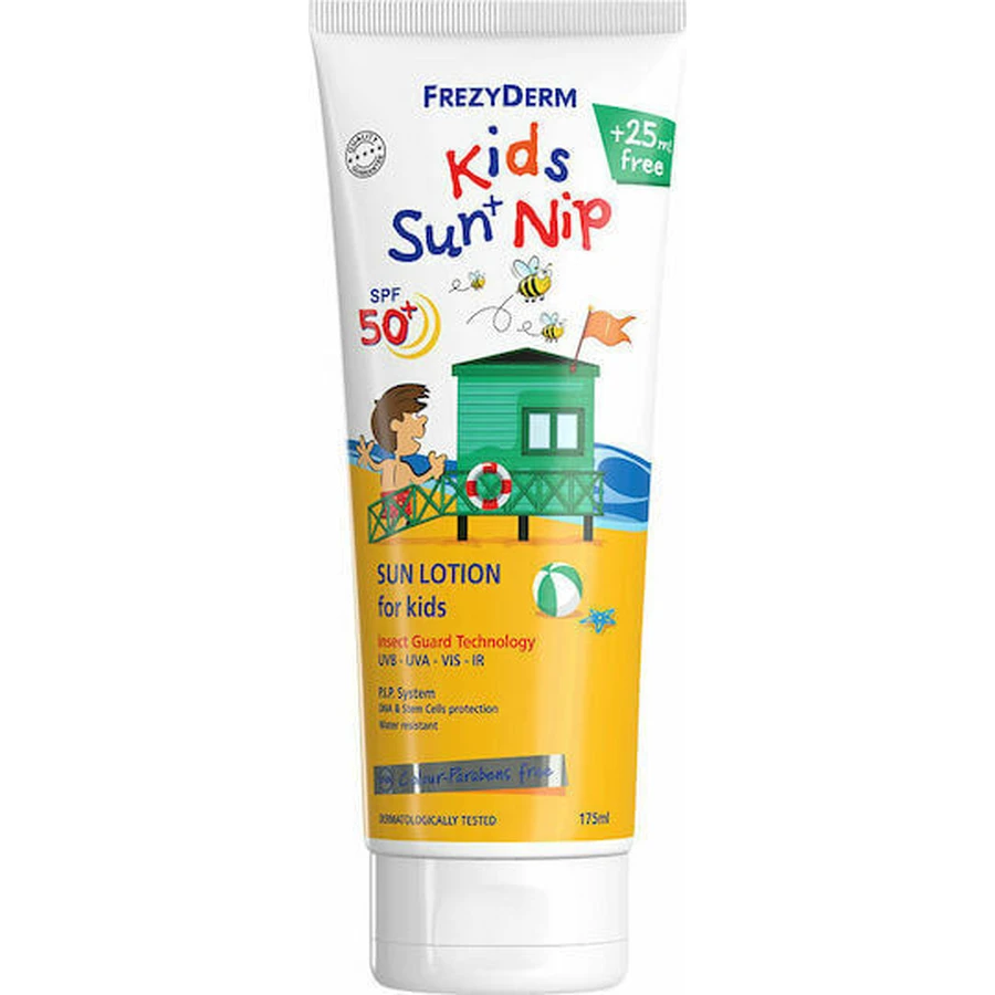Frezyderm Sun+Nip Водостойкий детский солнцезащитный крем-эмульсия SPF50 175 мл: цены и характеристики