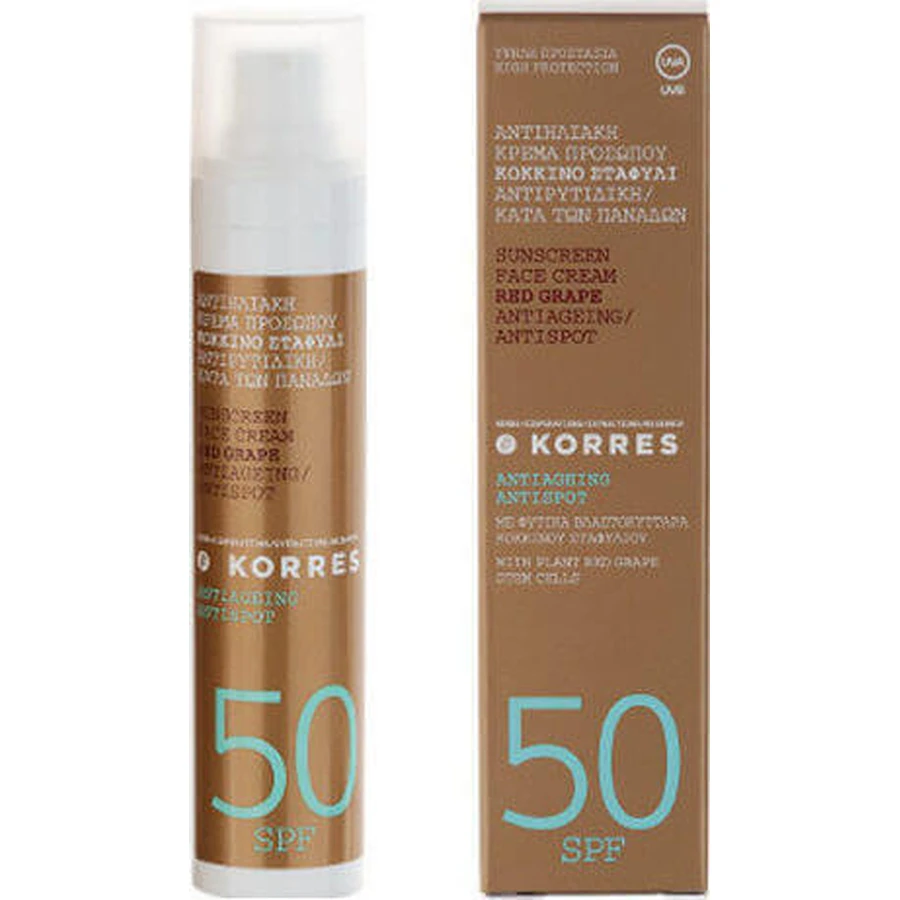 Korres Солнцезащитный крем для лица SPF50 с красным виноградом 50 мл: цены и характеристики