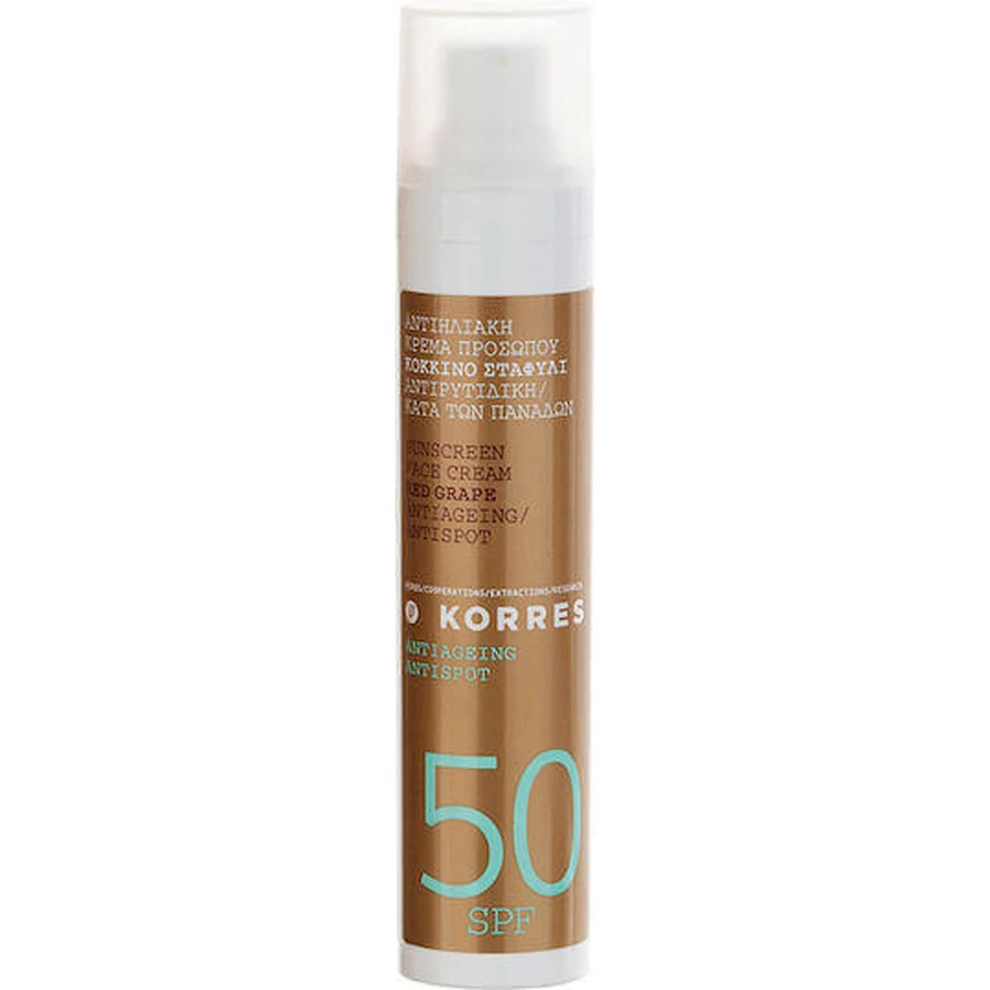 Korres Солнцезащитный крем для лица SPF50 с красным виноградом 50 мл: цены и характеристики