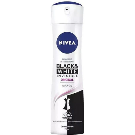 Дезодорант-спрей Nivea Black & White Invisible Original Deodorant 48h Дезодорант-спрей 150 мл: ціни та характеристики
