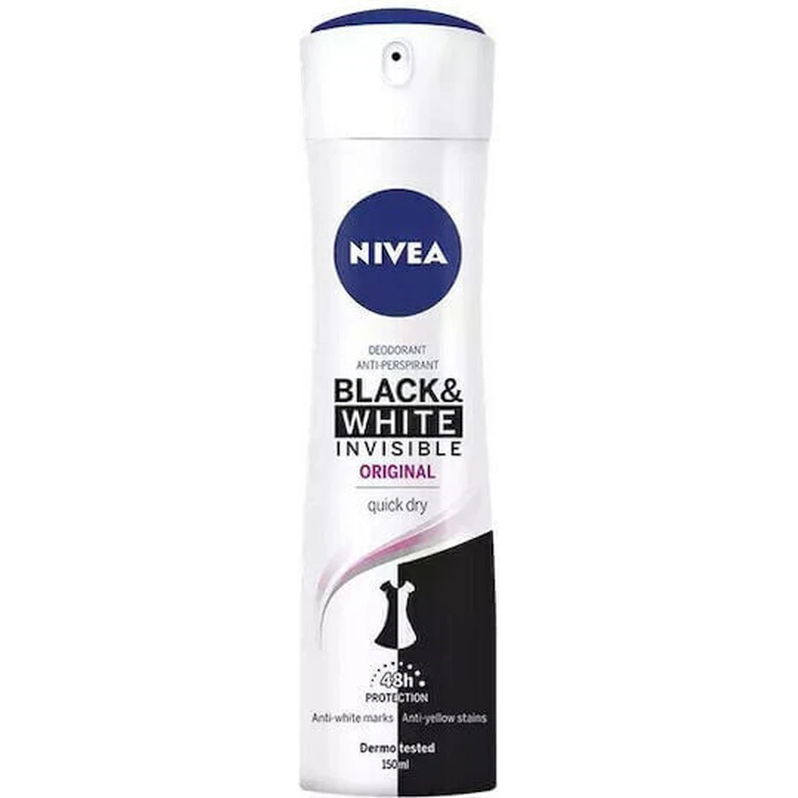 Дезодорант-спрей Nivea Black & White Invisible Original Deodorant 48h Дезодорант-спрей 150 мл: ціни та характеристики