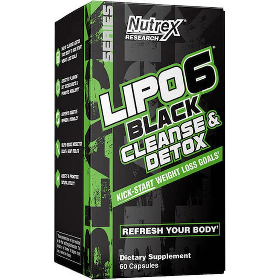 Nutrex Lipo-6 Black Cleanse & Detox с неароматизированным вкусом 60 капс: цены и характеристики