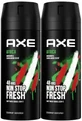 Axe Africa Non Stop Fresh Deodorant 48h Spray 2x150ml