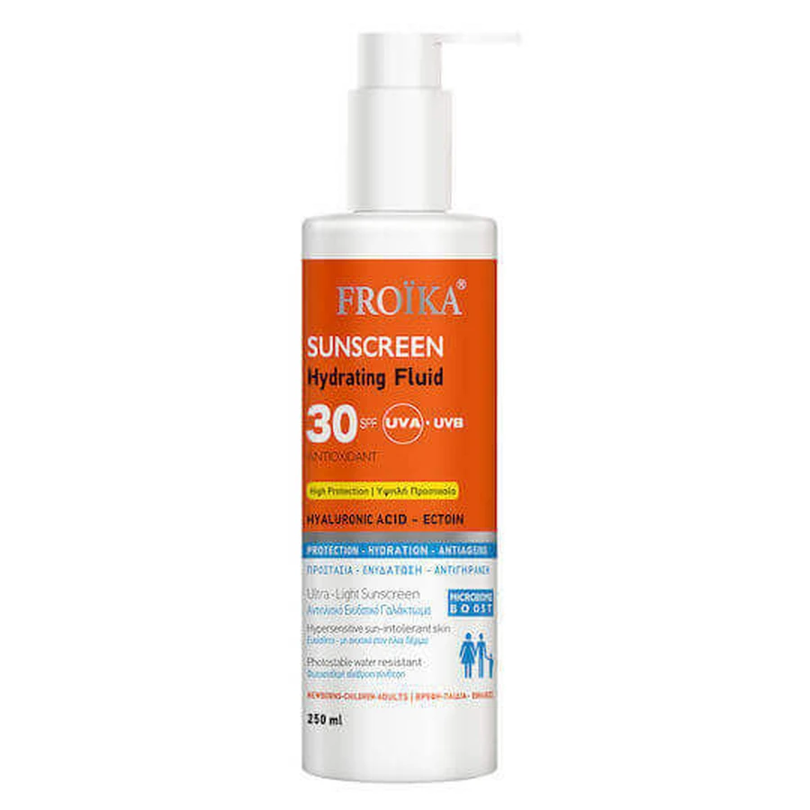 Флюїдний зволожуючий сонцезахисний лосьйон для тіла Froika Fluid SPF30 250мл: ціни та характеристики