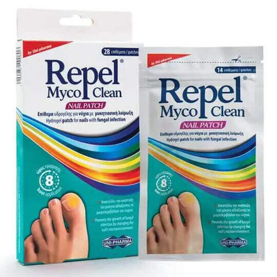 UNI-PHARMA Repel Myco Clean Пластырь от грибка ногтей 28 шт.: цены и характеристики