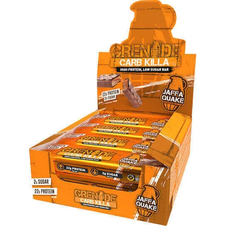 Grenade Carb Killa High батончики з протеїном та смаком Jaffa Quake 12x60гр з 22г протеїну та смаком Jaffa Quake: ціни та характеристики